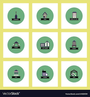 Collection of stylish icons in colorful vector image