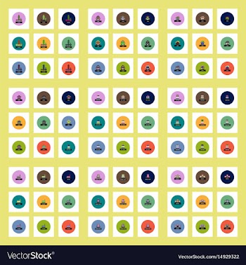 Collection of stylish icons in colorful vector image