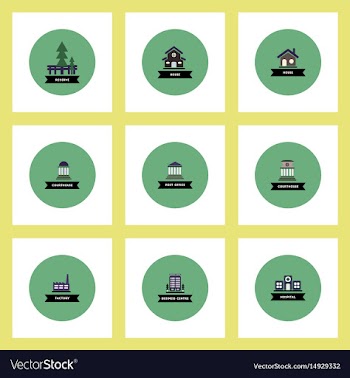 Collection of stylish icons in colorful vector image