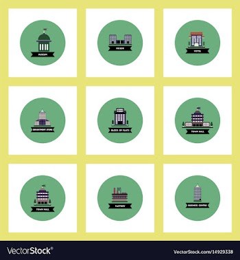 Collection of stylish icons in colorful vector image