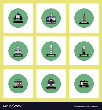 Collection of stylish icons in colorful vector image