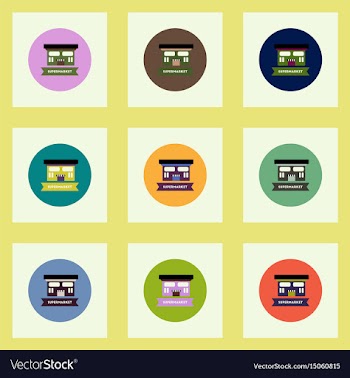 Collection of stylish icons in colorful vector image