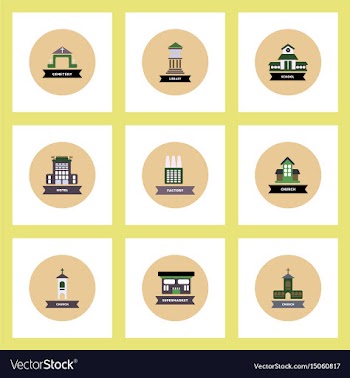 Collection of stylish icons in colorful vector image