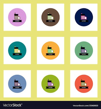 Collection of stylish icons in colorful vector image