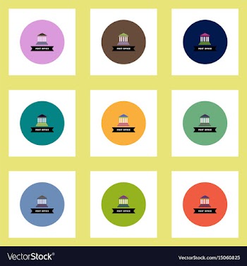 Collection of stylish icons in colorful vector image