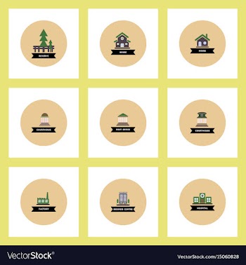 Collection of stylish icons in colorful vector image