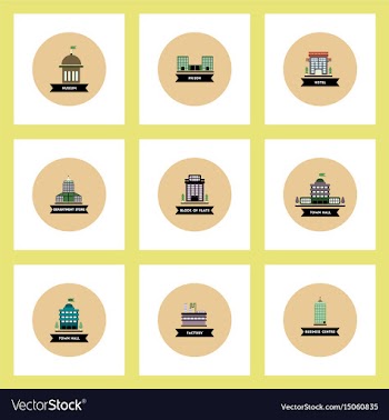 Collection of stylish icons in colorful vector image