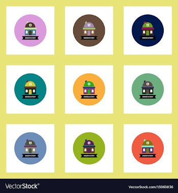 Collection of stylish icons in colorful vector image