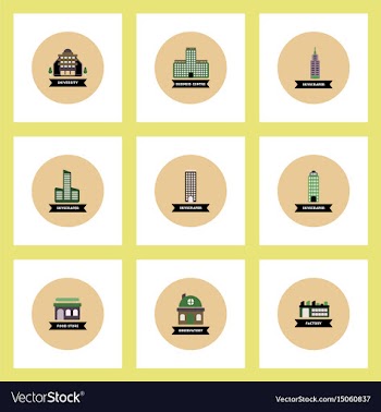Collection of stylish icons in colorful vector image