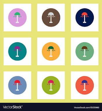 Collection of stylish icons in colorful vector image