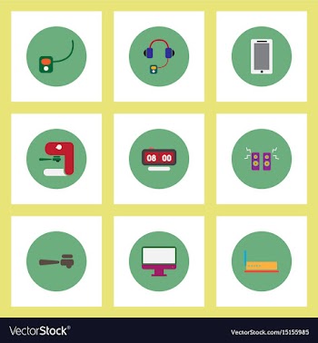 Collection of stylish icons in colorful vector image