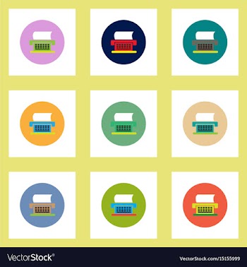 Collection of stylish icons in colorful vector image