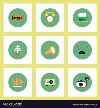 Collection of stylish icons in colorful vector image