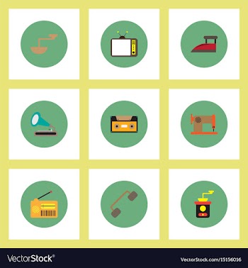 Collection of stylish icons in colorful vector image