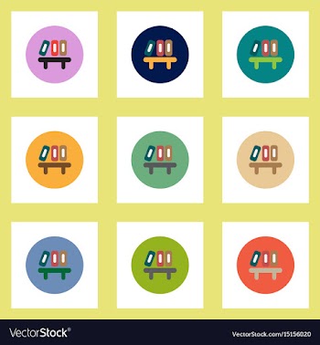 Collection of stylish icons in colorful vector image