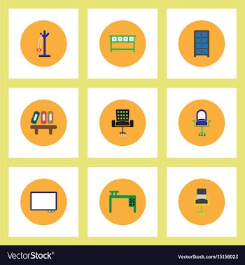 Collection of stylish icons in colorful vector image