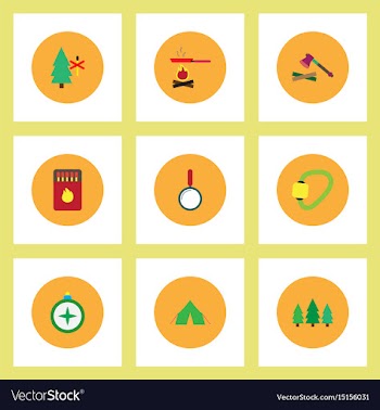 Collection of stylish icons in colorful vector image