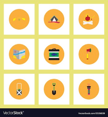 Collection of stylish icons in colorful vector image