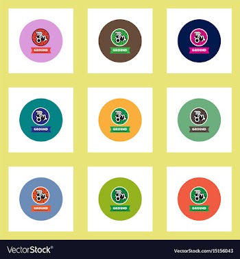 Collection of stylish icons in colorful vector image