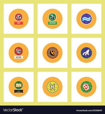 Collection of stylish icons in colorful vector image