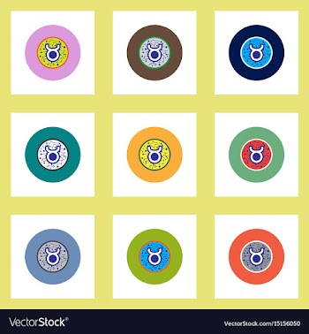 Collection of stylish icons in colorful vector image