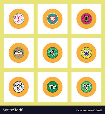 Collection of stylish icons in colorful vector image