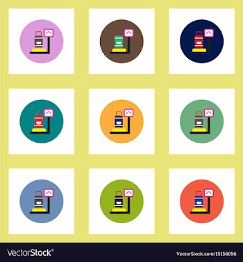 Collection of stylish icons in colorful vector image