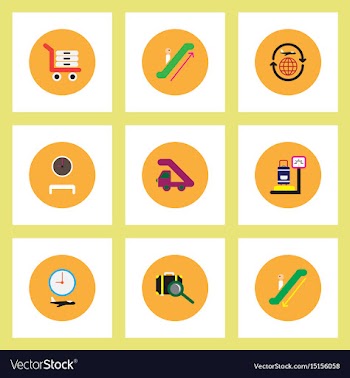 Collection of stylish icons in colorful vector image