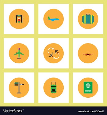 Collection of stylish icons in colorful vector image