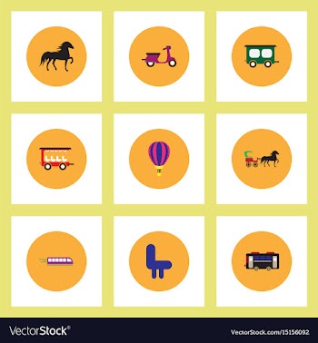 Collection of stylish icons in colorful vector image