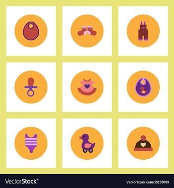 Collection of stylish icons in colorful vector image