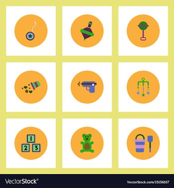 Collection of stylish icons in colorful vector image