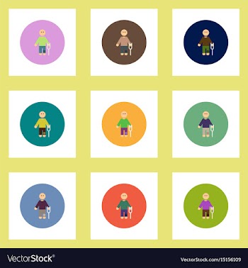 Collection of stylish icons in colorful vector image
