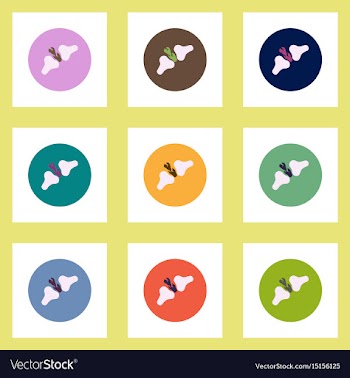 Collection of stylish icons in colorful vector image