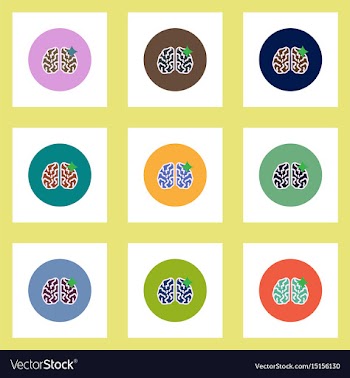 Collection of stylish icons in colorful vector image