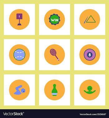Collection of stylish icons in colorful vector image