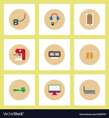 Collection of stylish icons in colorful vector image