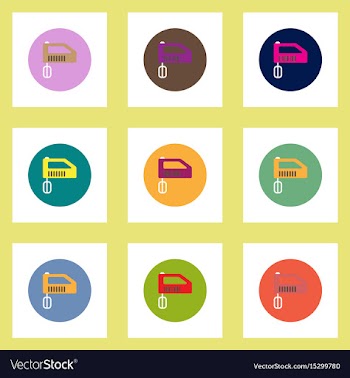 Collection of stylish icons in colorful vector image