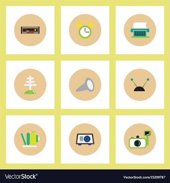 Collection of stylish icons in colorful vector image