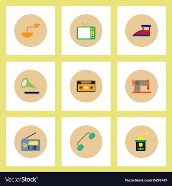 Collection of stylish icons in colorful vector image