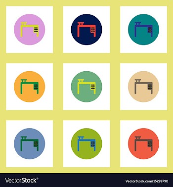 Collection of stylish icons in colorful vector image