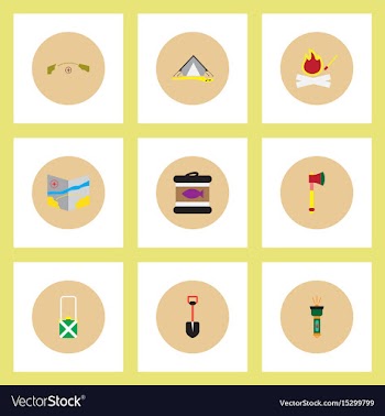 Collection of stylish icons in colorful vector image
