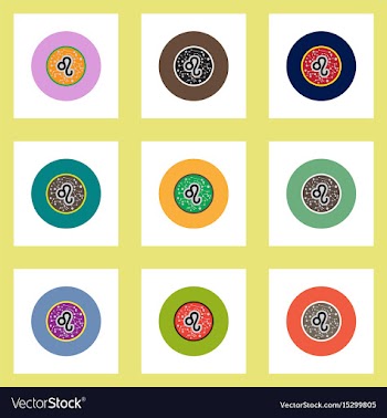 Collection of stylish icons in colorful vector image