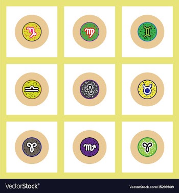 Collection of stylish icons in colorful vector image