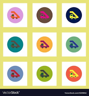 Collection of stylish icons in colorful vector image