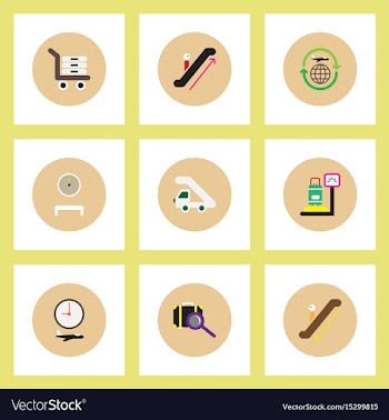 Collection of stylish icons in colorful vector image