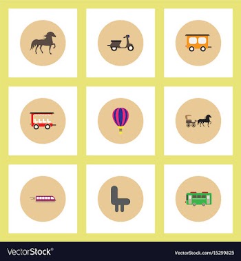 Collection of stylish icons in colorful vector image