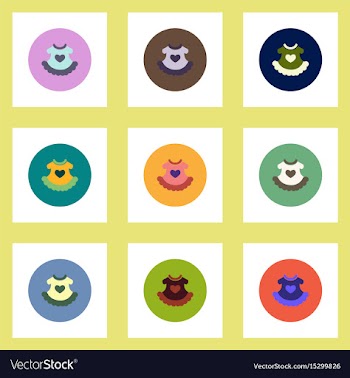 Collection of stylish icons in colorful vector image