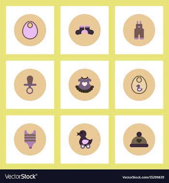 Collection of stylish icons in colorful vector image