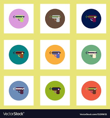 Collection of stylish icons in colorful vector image